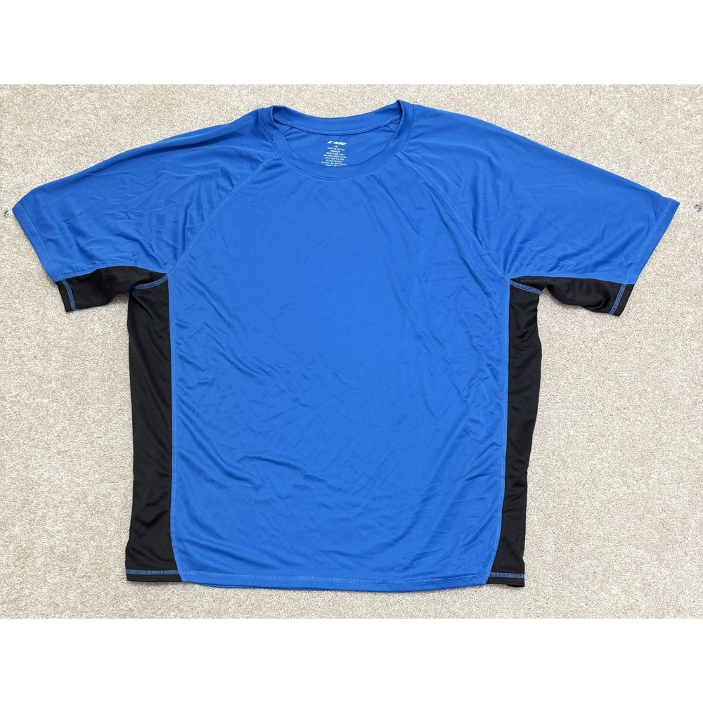 Kanu Surf UPF 50+ Men's 4X Short Sleeve Rash Guard Swim Sun Shirt Blue NWOT